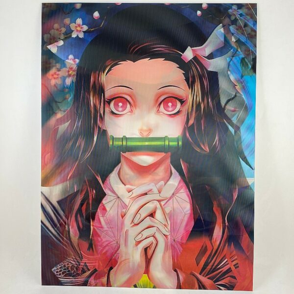 Poster 3D lenticular Nezuko, Tanjiro y Muzan