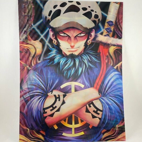 Poster 3D lenticular Law, Kid y Luffy One Piece