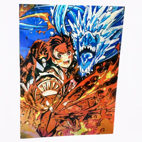 Poster 3D lenticular Tanjiro, Nezuko y Zenitsu