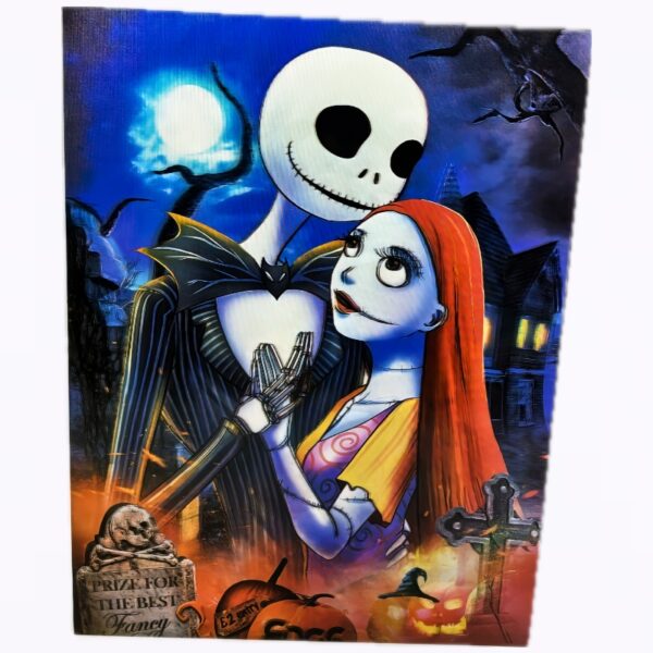 Poster 3D Jack Skellington y Sally