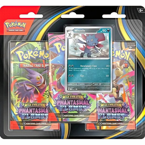 Blister 3 Sobres Fuegos Fantasmales (Inglés) Weavile.