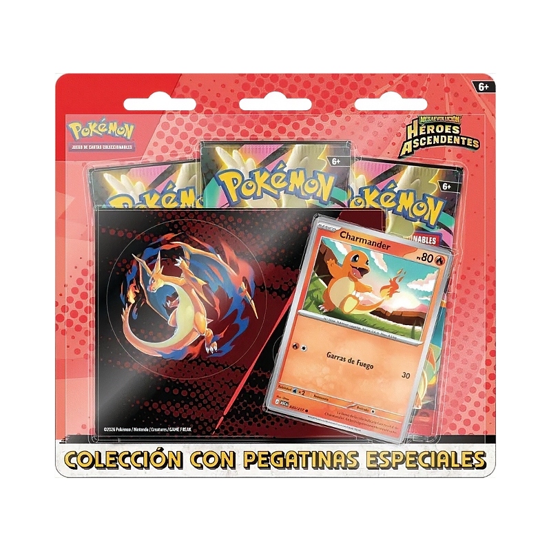 Héroes Ascendentes - Colección con Pegatinas Charmander (Español)