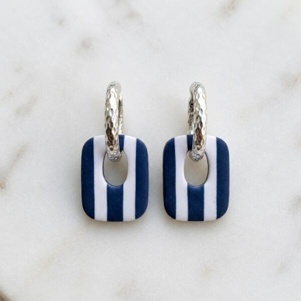 Pendientes Muna Rayas Azul