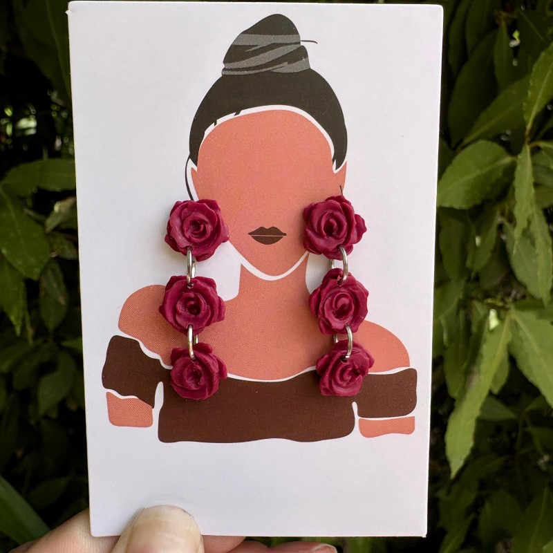 Pendientes Rosa Largos