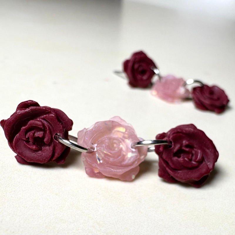 Pendientes Rosa Largos