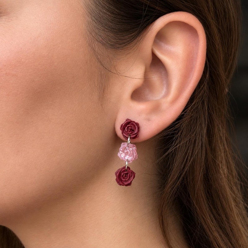Pendientes Rosa Largos