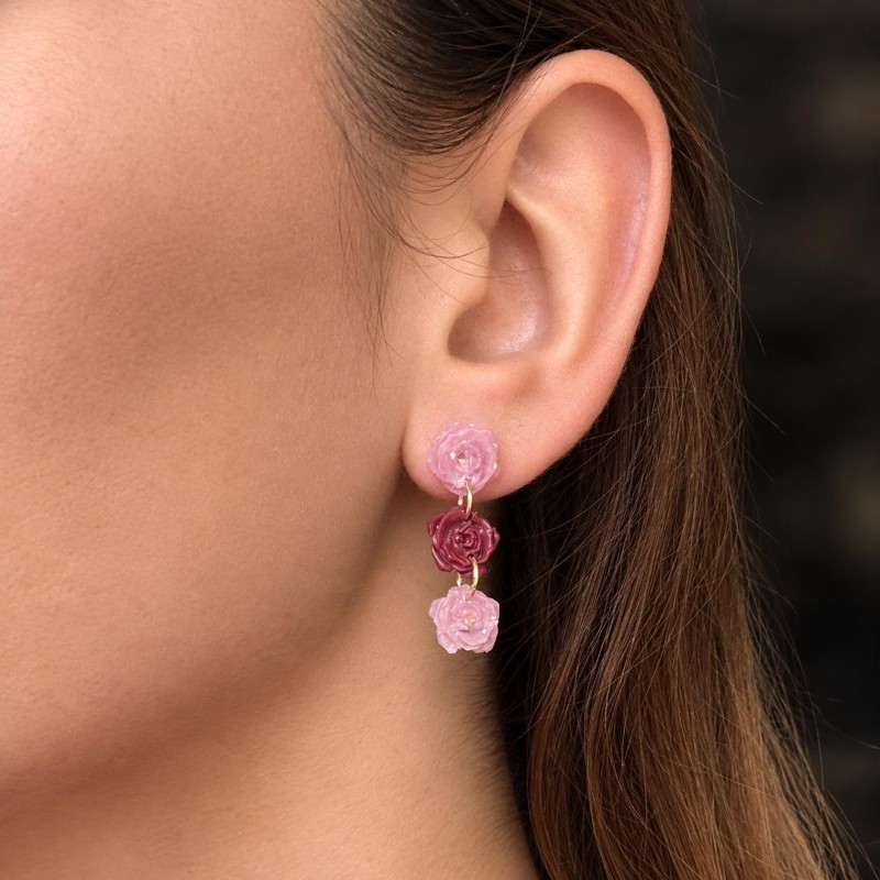 Pendientes Rosa Largos
