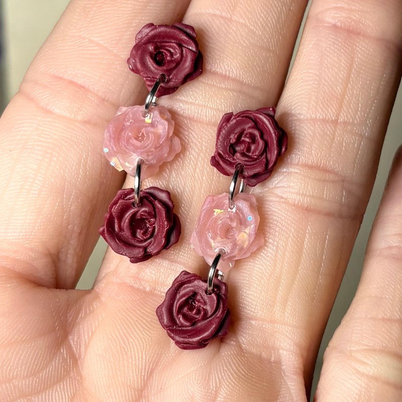 Pendientes Rosa Largos