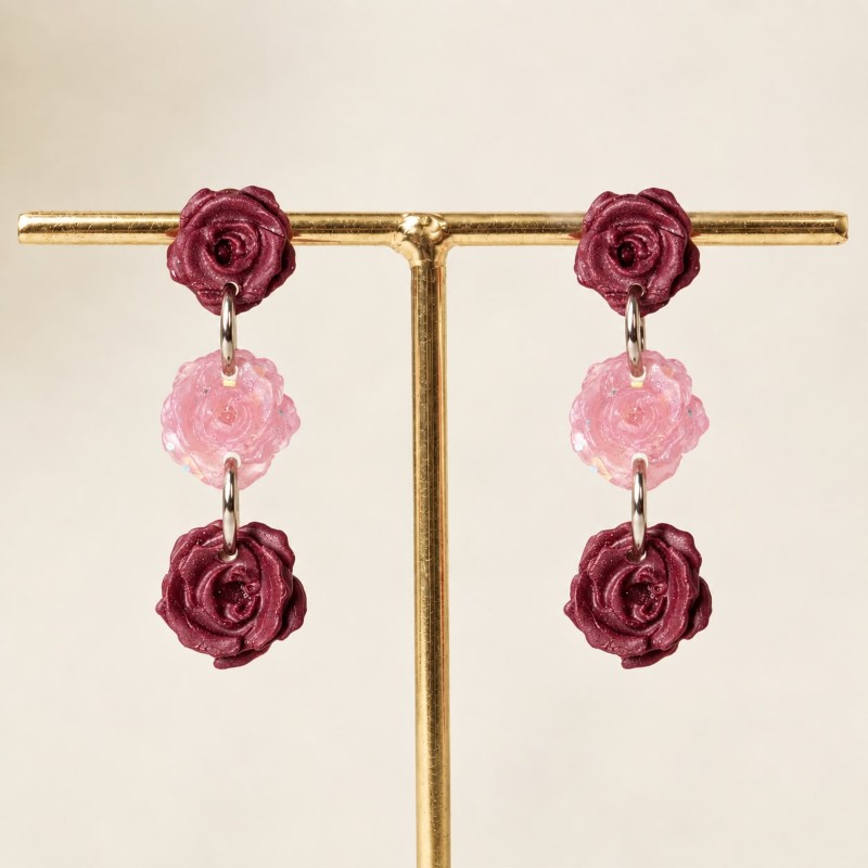 Pendientes Rosa Largos