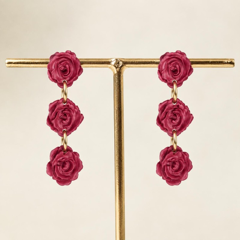 Pendientes Rosa Largos