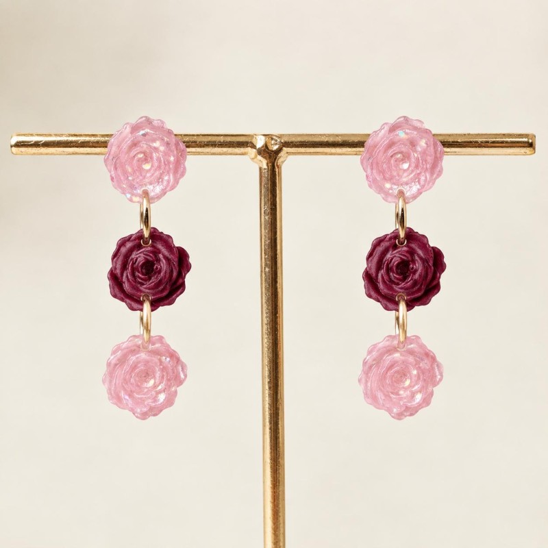 Pendientes Rosa Largos